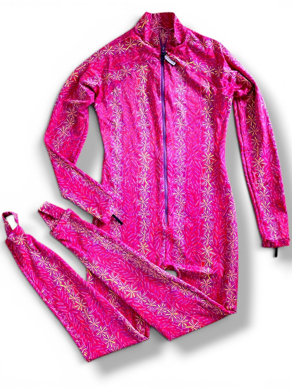 Dive Goddess Dive Skin Bodysuit Floral Multicolor Print Water Diving Surf Sz 3